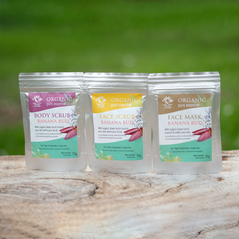 Banana Bud Mask & Scrub Set: 3 x 75g