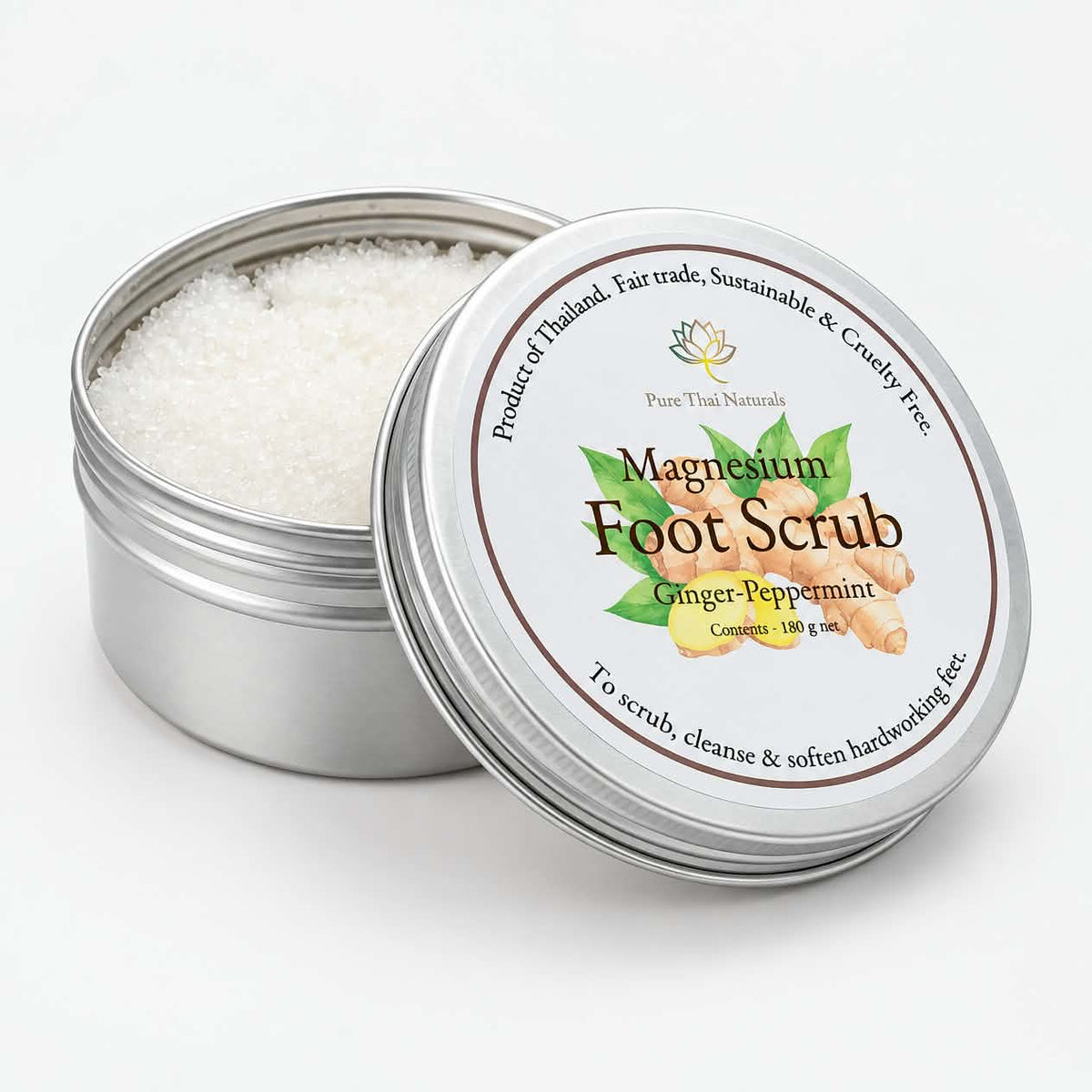 Magnesium Foot Scrub - Ginger Peppermint - 180g