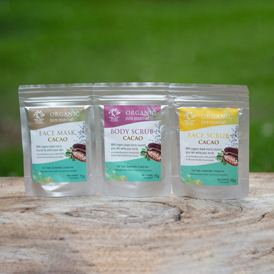 Cacao Mask & Scrub Set:  3 x 75g